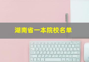 湖南省一本院校名单