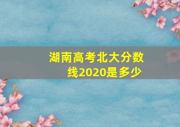 湖南高考北大分数线2020是多少