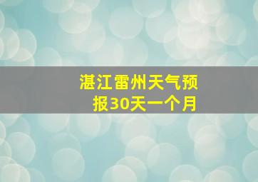 湛江雷州天气预报30天一个月