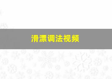 滑漂调法视频