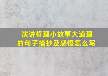 演讲哲理小故事大道理的句子摘抄及感悟怎么写