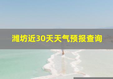 潍坊近30天天气预报查询