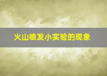 火山喷发小实验的现象