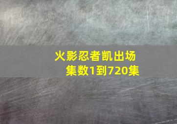 火影忍者凯出场集数1到720集