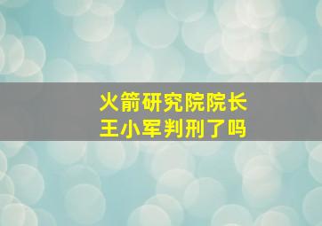 火箭研究院院长王小军判刑了吗