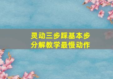 灵动三步踩基本步分解教学最慢动作