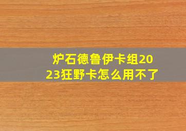 炉石德鲁伊卡组2023狂野卡怎么用不了