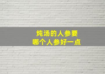 炖汤的人参要哪个人参好一点