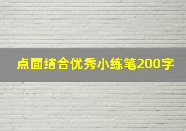 点面结合优秀小练笔200字