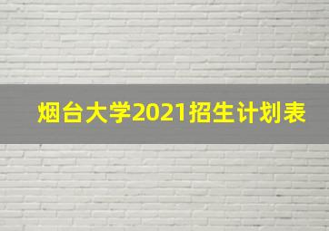 烟台大学2021招生计划表