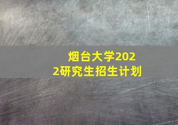 烟台大学2022研究生招生计划