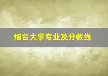 烟台大学专业及分数线