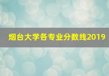 烟台大学各专业分数线2019