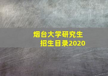 烟台大学研究生招生目录2020