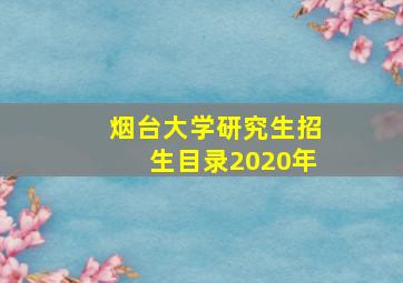 烟台大学研究生招生目录2020年