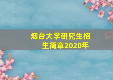 烟台大学研究生招生简章2020年