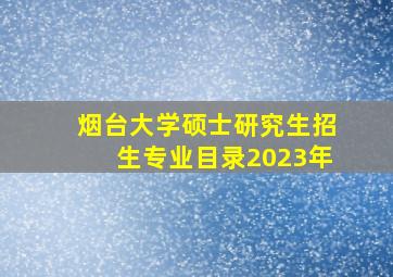 烟台大学硕士研究生招生专业目录2023年