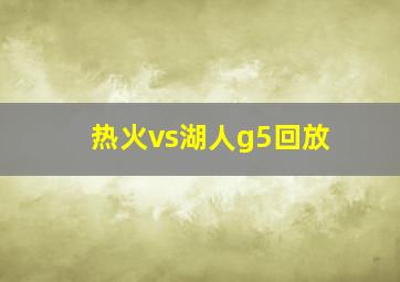 热火vs湖人g5回放