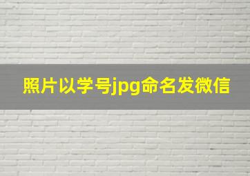 照片以学号jpg命名发微信