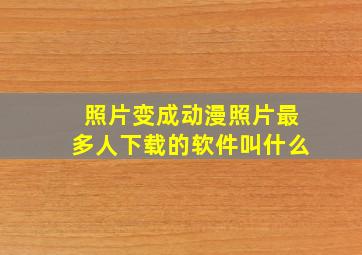 照片变成动漫照片最多人下载的软件叫什么