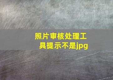 照片审核处理工具提示不是jpg