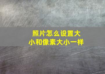 照片怎么设置大小和像素大小一样