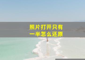 照片打开只有一半怎么还原