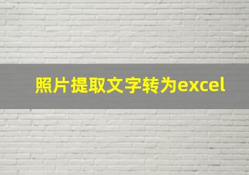 照片提取文字转为excel