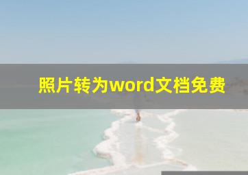 照片转为word文档免费