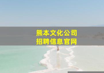 熊本文化公司招聘信息官网