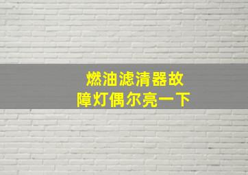 燃油滤清器故障灯偶尔亮一下