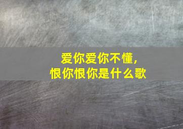 爱你爱你不懂,恨你恨你是什么歌