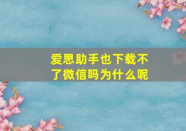 爱思助手也下载不了微信吗为什么呢