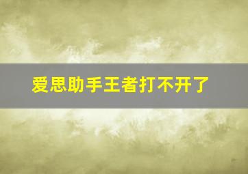 爱思助手王者打不开了