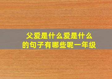 父爱是什么爱是什么的句子有哪些呢一年级