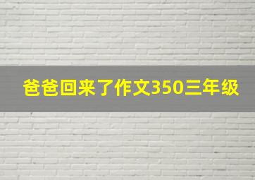 爸爸回来了作文350三年级