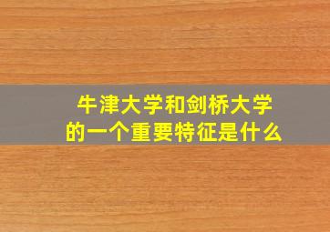 牛津大学和剑桥大学的一个重要特征是什么