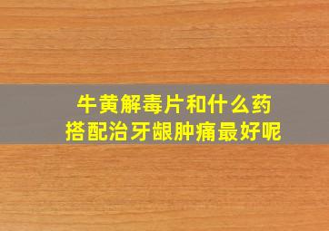 牛黄解毒片和什么药搭配治牙龈肿痛最好呢