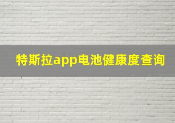 特斯拉app电池健康度查询