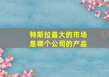 特斯拉最大的市场是哪个公司的产品