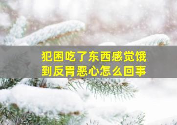 犯困吃了东西感觉饿到反胃恶心怎么回事