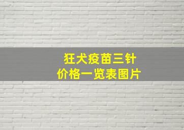 狂犬疫苗三针价格一览表图片