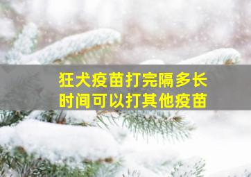 狂犬疫苗打完隔多长时间可以打其他疫苗