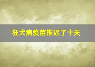 狂犬病疫苗推迟了十天