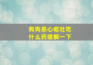 狗狗恶心呕吐吃什么药缓解一下