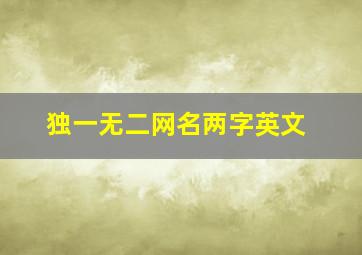 独一无二网名两字英文