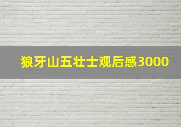 狼牙山五壮士观后感3000