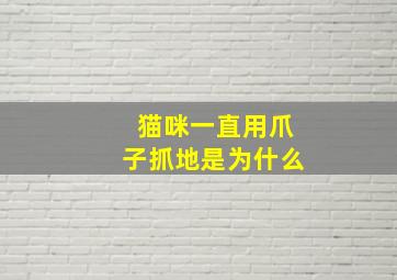 猫咪一直用爪子抓地是为什么