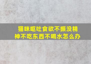 猫咪呕吐食欲不振没精神不吃东西不喝水怎么办