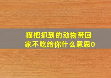 猫把抓到的动物带回家不吃给你什么意思0